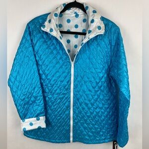 *NWT* Reversible Quilted Zip-Front Jacket Teal from O Opera